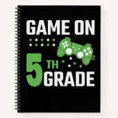Game On 5th Grade Video Game Back to School Gamer Notizblock (Vorderseite)