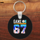 Game On 67 Baseball Drip Six Seven Meme 6 7 Birthd Schlüsselanhänger (Vorderseite)