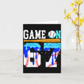 Game On 67 Baseball Drip Six Seven Meme 6 7 Geburt Karte (Gelbe Blume)