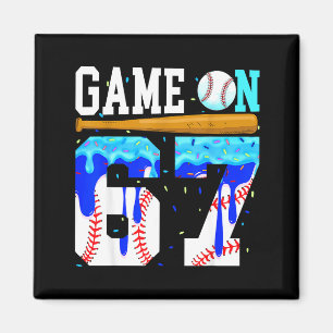 Game On 67 Baseball Drip Six Seven Meme 6 7 Geburt Magnet