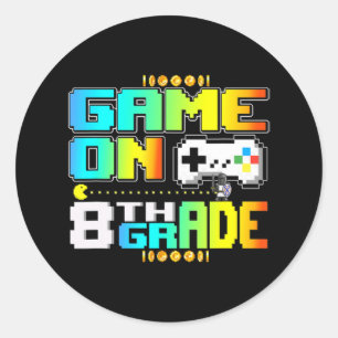 Game On 8th Grade Gaming Video Gamer zurück zu Sch Runder Aufkleber