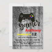 GAME ON...A Video Game Birthday Party Einladung (Vorderseite)