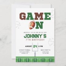 Game On American Football Birthday Invitation