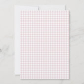 Game On Baseball Bow Pink Gingham Preppy 5th Einladung (Rückseite)