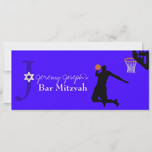 Game On! Basketball ✡ Bar Mitzvah Einladung (Vorderseite)