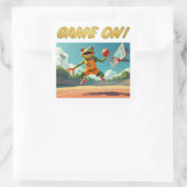 Game On Basketball Frog große Quadrat Aufkleber (Tasche)