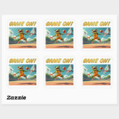 Game On Basketball Frog große Quadrat Aufkleber (Blatt)