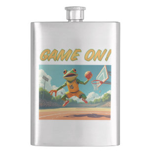 Game On Basketball Frosch Edelstahlflasche Flachmann