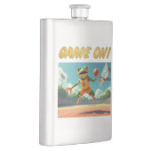 Game On Basketball Frosch Edelstahlflasche Flachmann (Rechts)