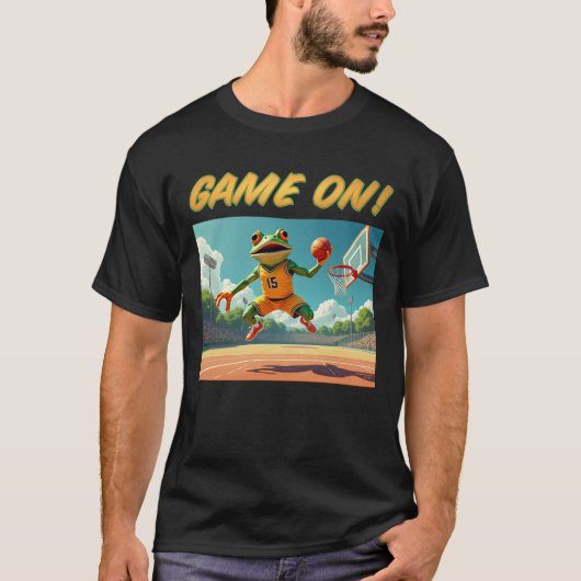Game On Basketball Frosch Männer schwarzer T - Shi T-Shirt (Vorderseite)
