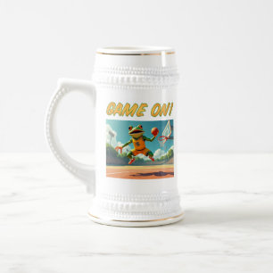 Game On Basketball Frosch, rechts Bierglas