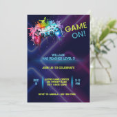 Game On Birthday Einladung (Stehend Vorderseite)