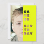 Game On Birthday Personalisiert Gamer Level Up Einladung (Rückseite)