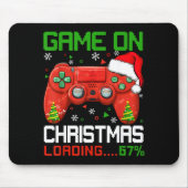 Game On Christmas Loading 67% Funny 6 7 Meme Xmas  Mousepad (Vorne)