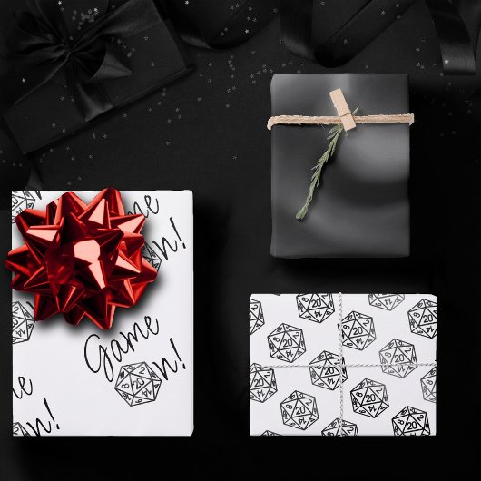 Game On Classic Tabletten | PnP Roleplayer Dice Geschenkpapier Set
