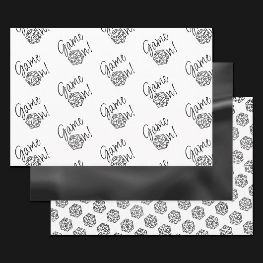 Game On Classic Tabletten | PnP Roleplayer Dice Geschenkpapier Set