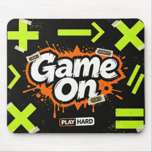 Game On Cool Graffiti Mathe-Symbole Gaming Büro M Mousepad