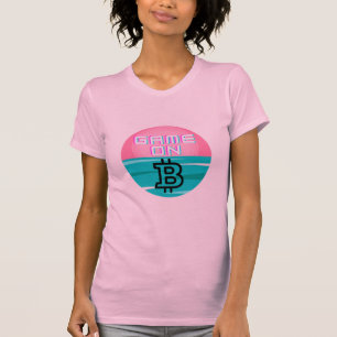 GAME ON crypto Tshirt gift gift bitcoin PINK