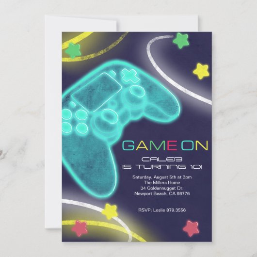 Game On Einladung (Vorderseite)