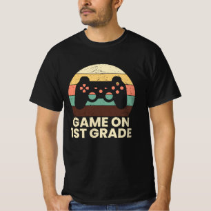 Game On First Grade School Lehrer Kid Crew Gamer T-Shirt