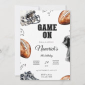 Game On Football Birthday Party Invitation Einladung (Vorderseite)