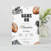 Game On Football Birthday Party Invitation Einladung (Stehend Vorderseite)