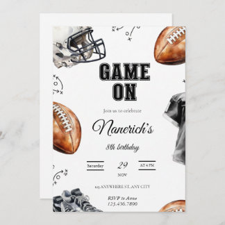 Game On Football Birthday Party Invitation Einladung