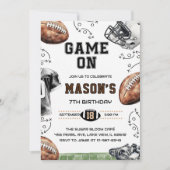 Game On Football Birthday Party Invitation Einladung (Vorderseite)