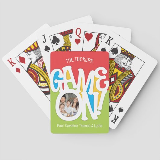 Game ON! Foto Niedlich und farbenfroh Spielkarten (Rückseite)