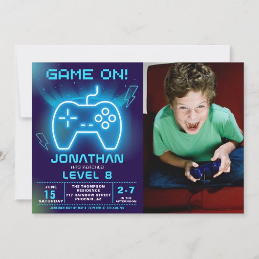 Game on Fun Birthday Boy  Einladung (Vorderseite)