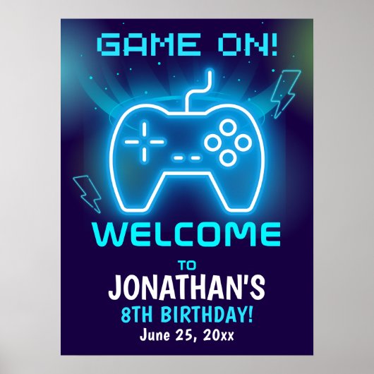 Game on, Fun Birthday Boy Poster (Vorne)