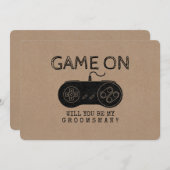 Game On - Funny Gamer Trauzeuge oder Trauzeuge Einladung (Vorne/Hinten)