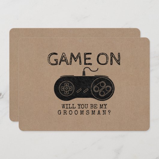 Game On - Funny Gamer Trauzeuge oder Trauzeuge Einladung (Vorne/Hinten)