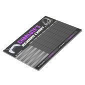 Game On Gaming Lila Rewards Chart Personalisiert Notizblock (angewinkelt)