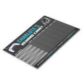 Game On Gaming Neon Blue Rewards Chart Personalisi Notizblock (angewinkelt)