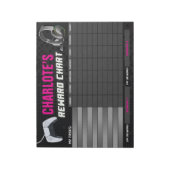Game On Gaming Neon Pink Rewards Chart Personalisi Notizblock (Rotiert)