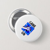 Game On-gekreuzte Eishockeyschläger und Puck mit P Button (Vorne & Hinten)