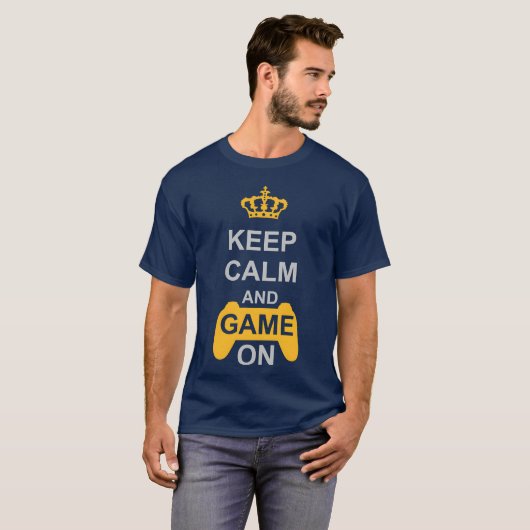 Game On Keep Calm retro T-Shirt (Vorne ganz)