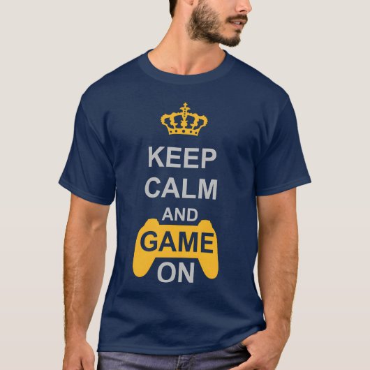 Game On Keep Calm retro T-Shirt (Vorderseite)