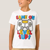 Game On Level Up Funny Birthday Boy Gaming Lover T-Shirt (Vorderseite)