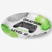 Game On Level Up Gamer Birthday Party Paper Teller (Schrägansicht)