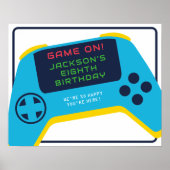 Game On & Level Up Video Game Boy Geburtstag Poster (Vorne)