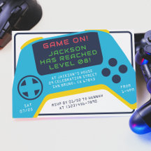 Game On & Level Up | Video Game Boy Geburtstagspar