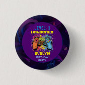 Game On Level Up Video Game Geburtstag Button (Vorderseite)