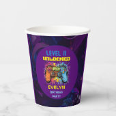 Game On Level Up Video Game Geburtstag Pappbecher (Vorderseite)