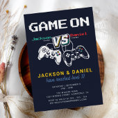 Game On Modern Video Game Twin Kindergeburtstag Einladung