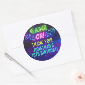 GAME ON! Neon Gaming Sticker – Jonathan’s 10th Bir (Umschlag)