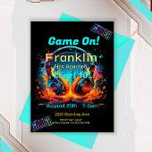 Game On, Next Level, Player One Video Game Einladung