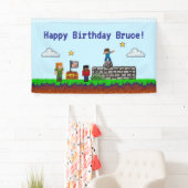 Game On! Pixel-Block-Spiel-Geburtstag Banner (Insitu)