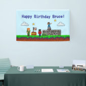 Game On! Pixel-Block-Spiel-Geburtstag Banner (Messeveranstaltung)